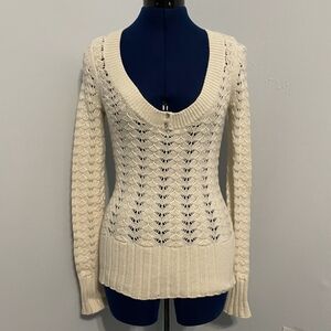 Y2K Off White Knitted Sweater Size S